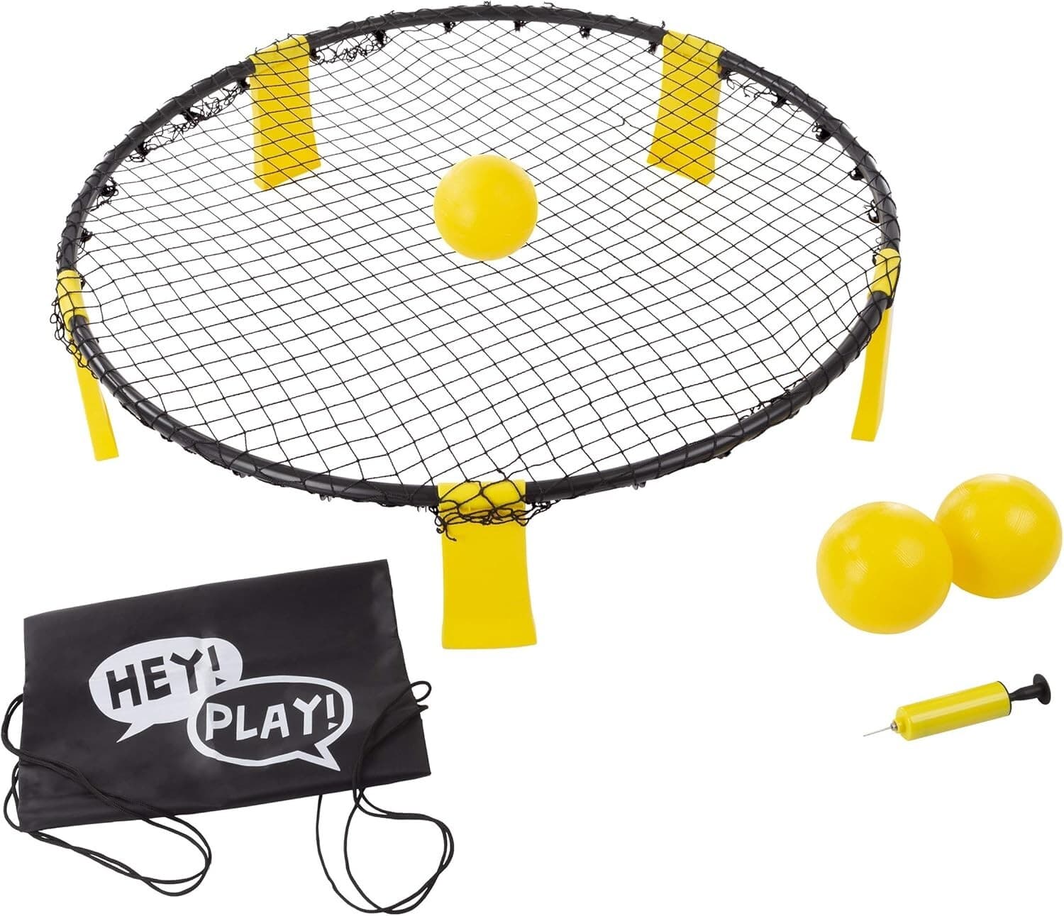 Hey! Play! Battle Volleyball – Outdoor Adjustable Round Net Tournament Set