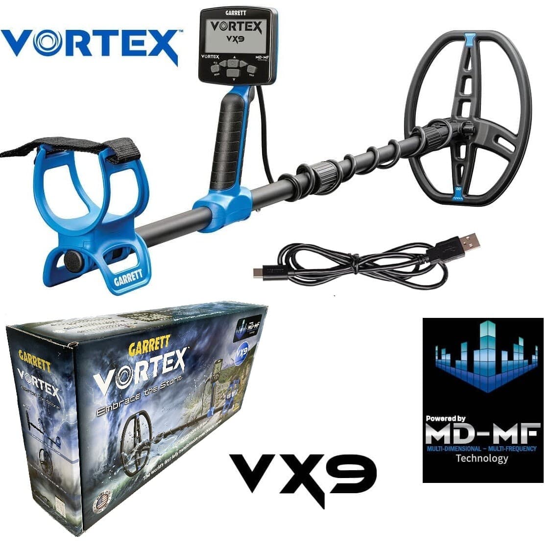 Garrett Vortex Metal Detector VX9 -Waterproof Multi Frequency - Ready To Ship