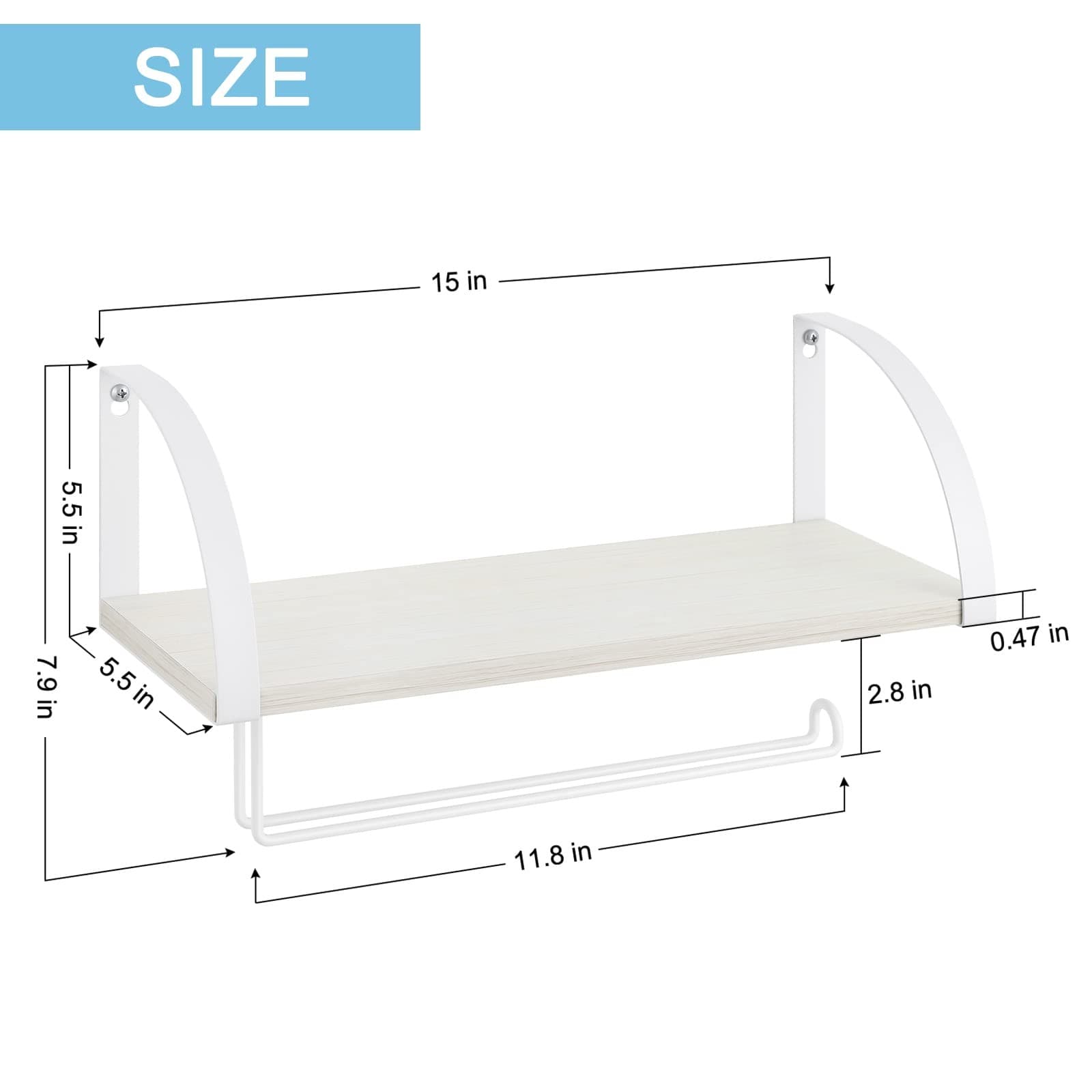 Paper Towel Holder with Shelf Farmhouse Paper Towel Holder Wall Mount Spice R... 2