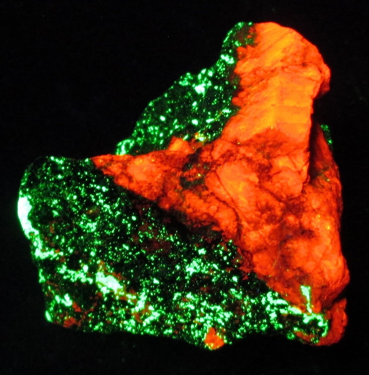 Willemite Calcite Pattern Piece Fluorescent Minerals Sterl. Hill NJ