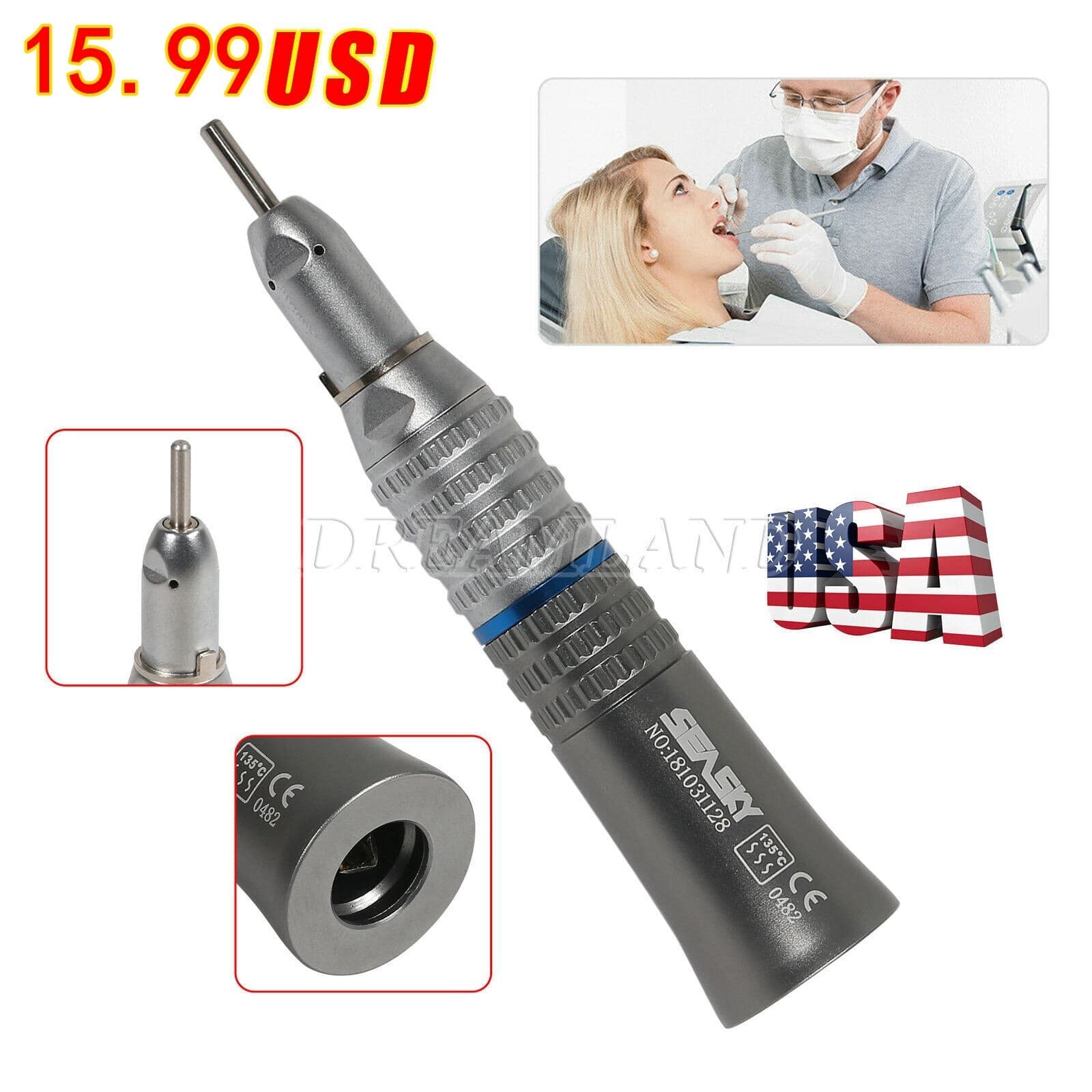 NSK Style Dental Slow Low Speed Straight Handpiece Nose Cone E-type  2