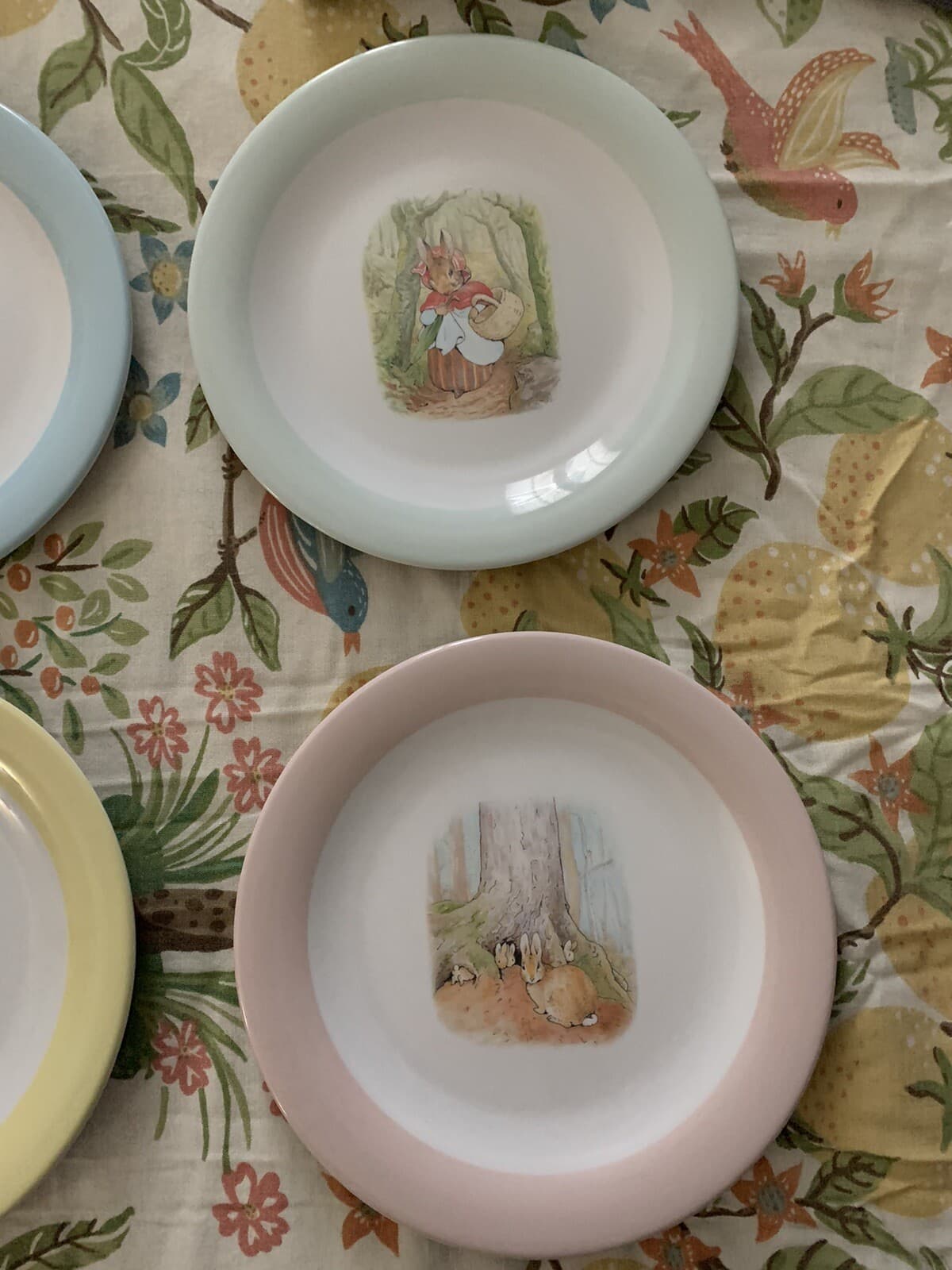 Disney Pottery Barn school kid SET 4 Plate Easter Bunny Peter rabbit Holiday  ! 4