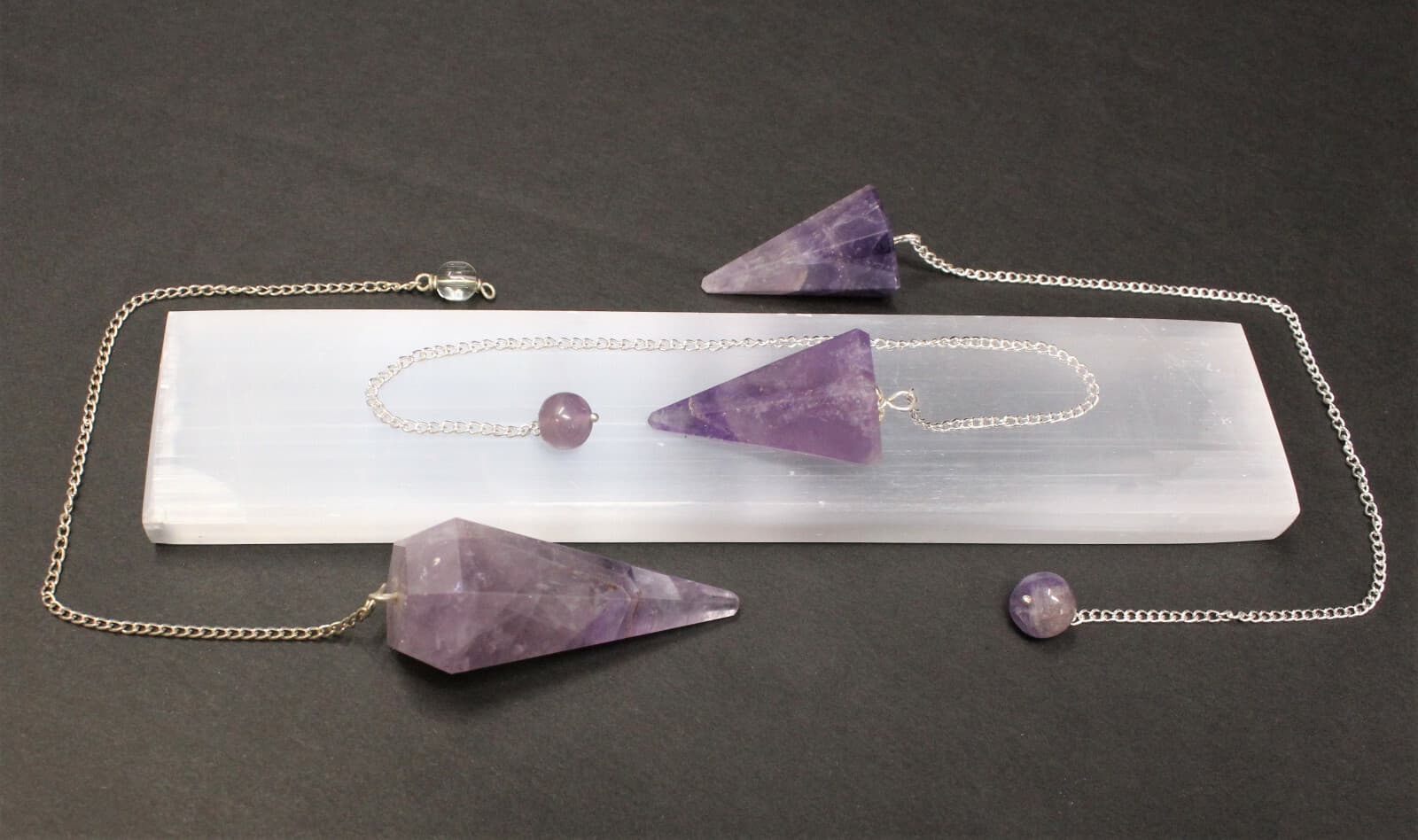 Amethyst Faceted Pendulum with Chain (Natural Crystal Reiki) 5