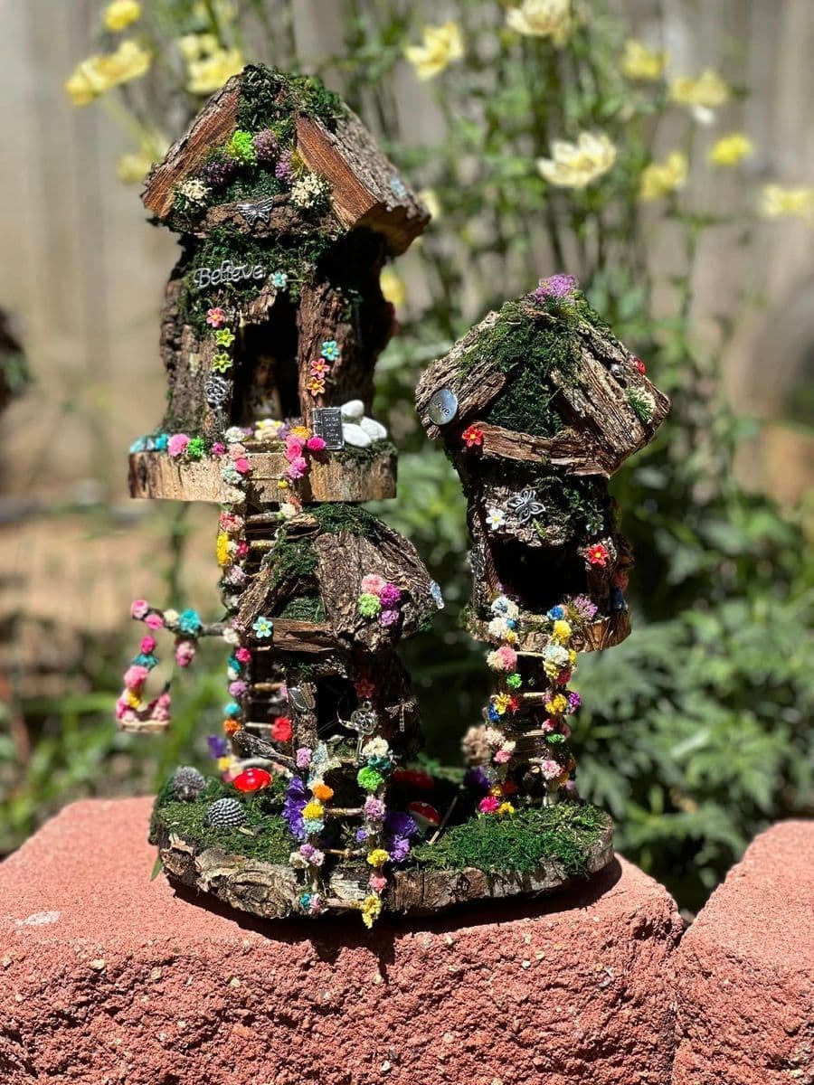 Fairy House For Little Girl Fully Decorated and Has Lights, Dollhouse, Garden