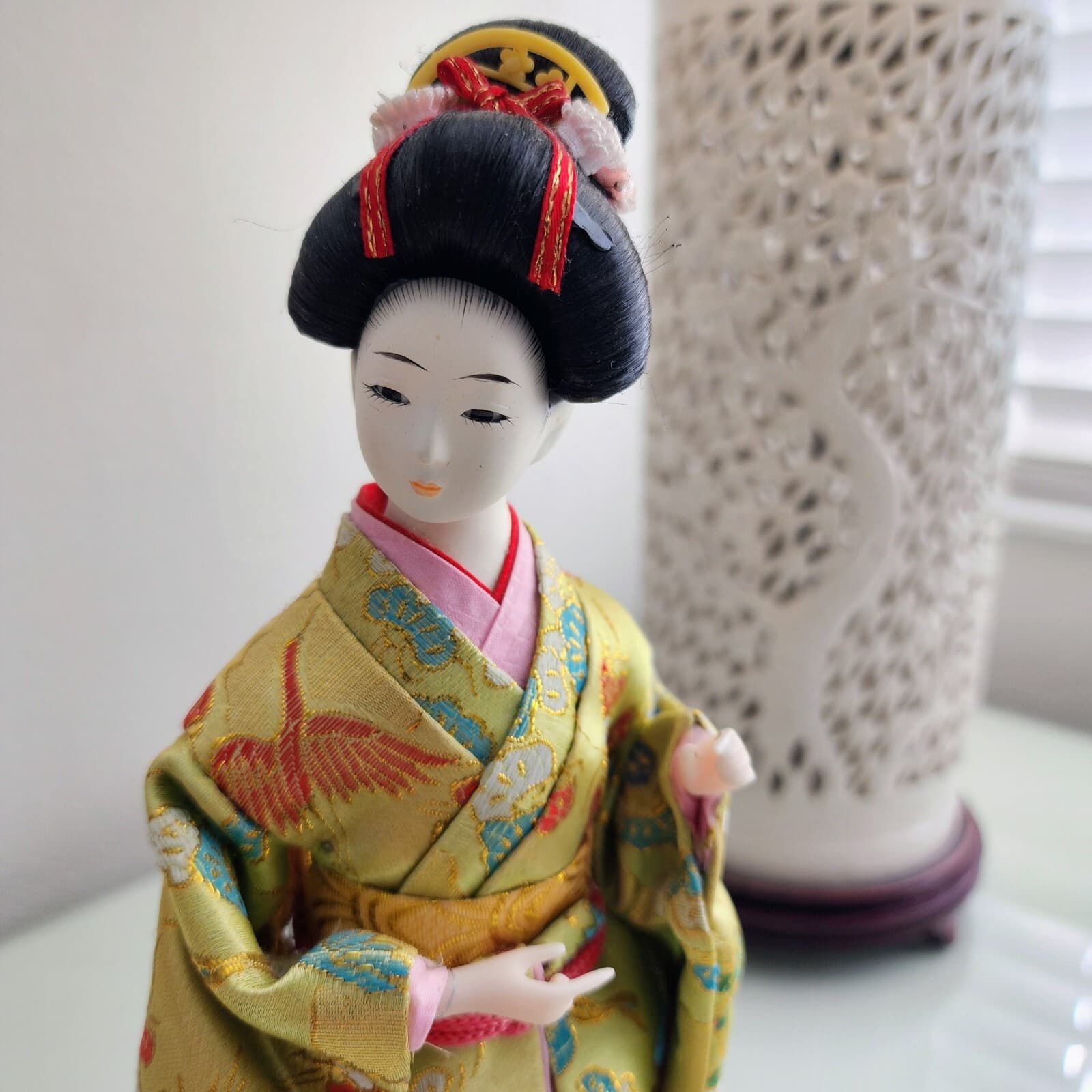 Vintage Lot of (4) Sukiyo Japanese Geisha Collectable Display Dolls 12"-16" Tall 3