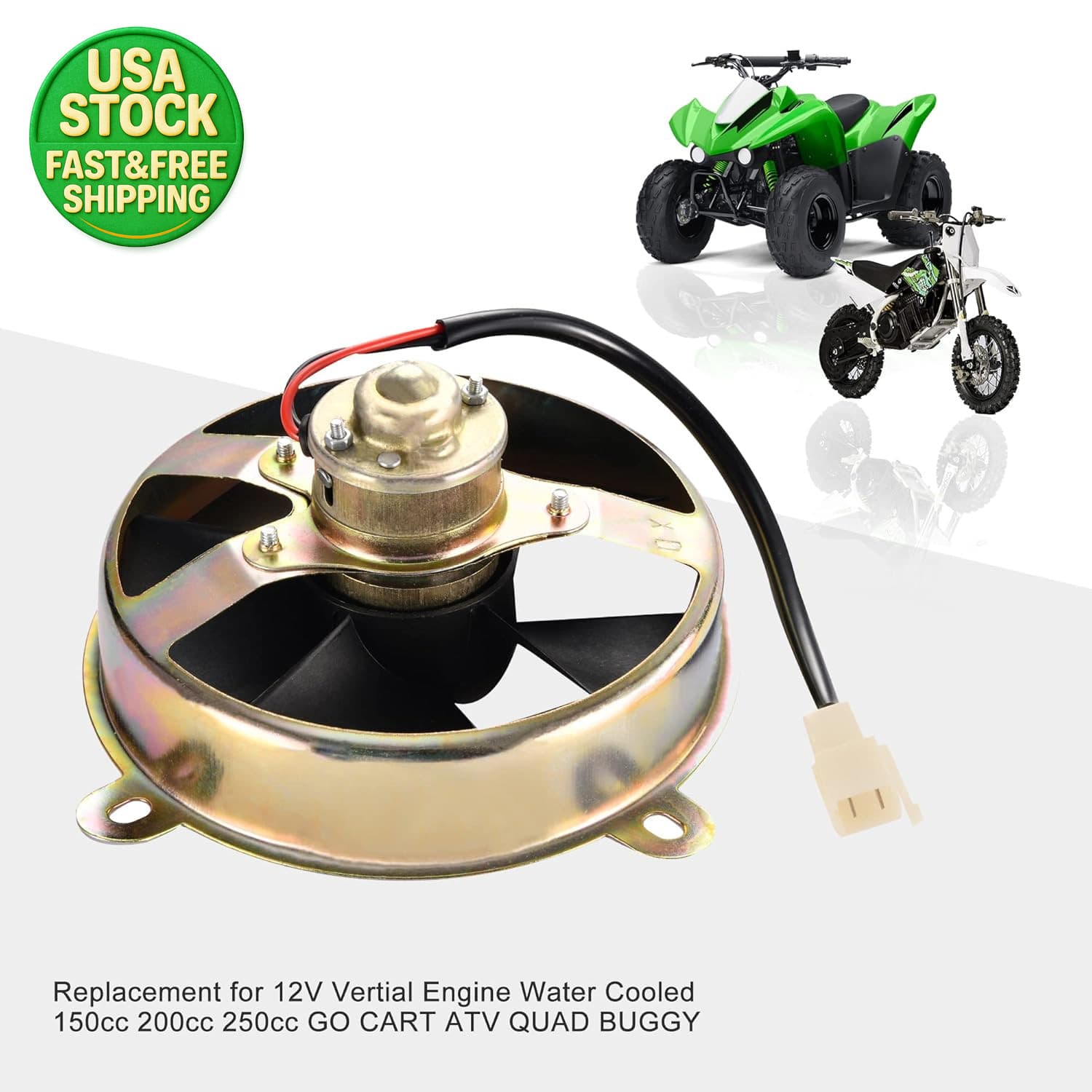 12V Radiator Electric Cooling Fan for 150cc 200cc ATV Quad Dirt Bike Buggy 6