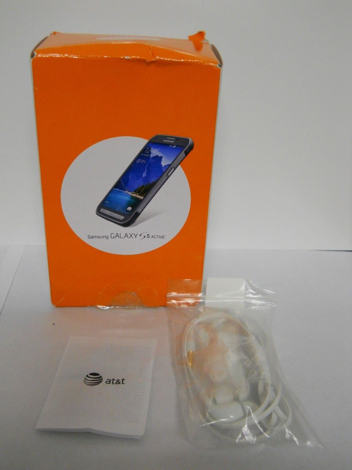 EMPTY BOX, Earphones, Paperwork Samsung Galaxy S5 Active Gray 16GB SM-G870A