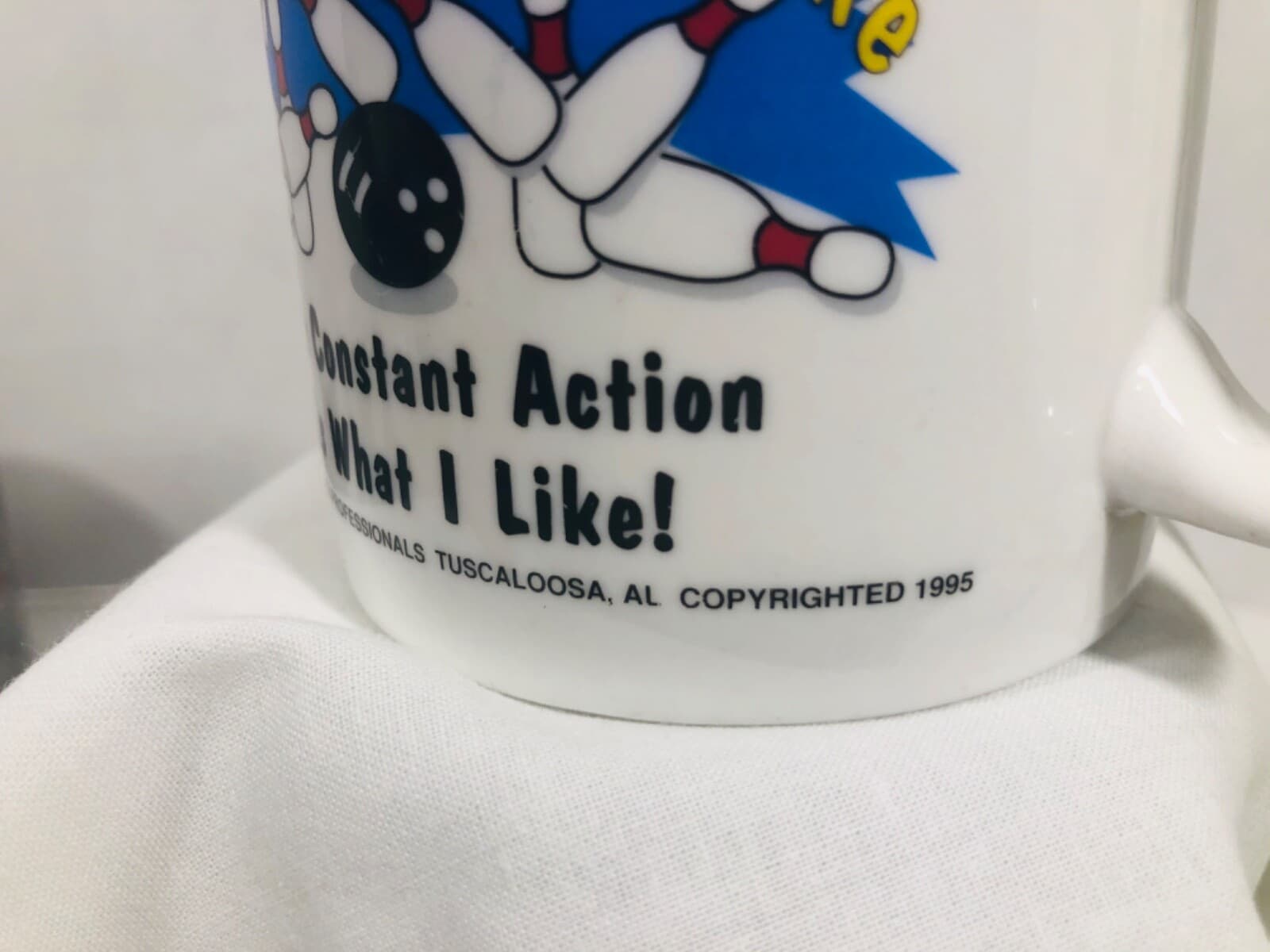 Vintage Bowling Professionals Coffee Mug Cup Tuscaloosa, AL 1995 2