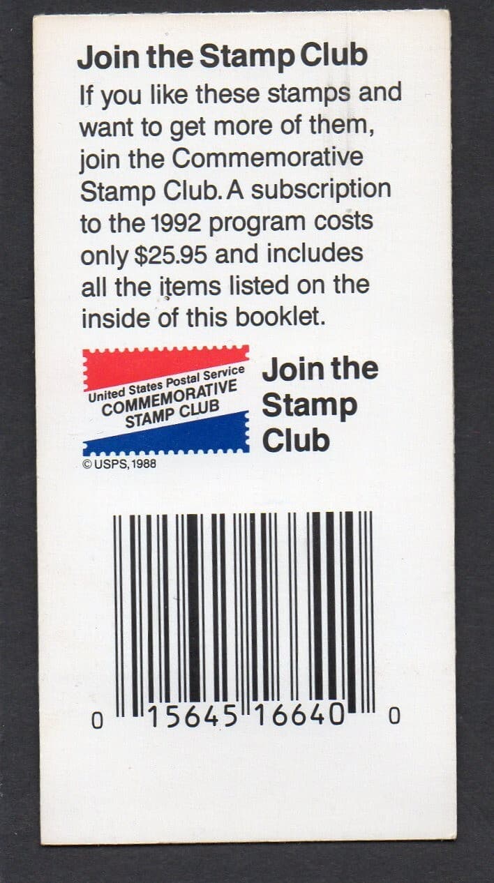 U.S. BOOKLET OF 20 SCOTT #BK192 1991 29ct SPACE EXPLORATION MINT P#111111 2