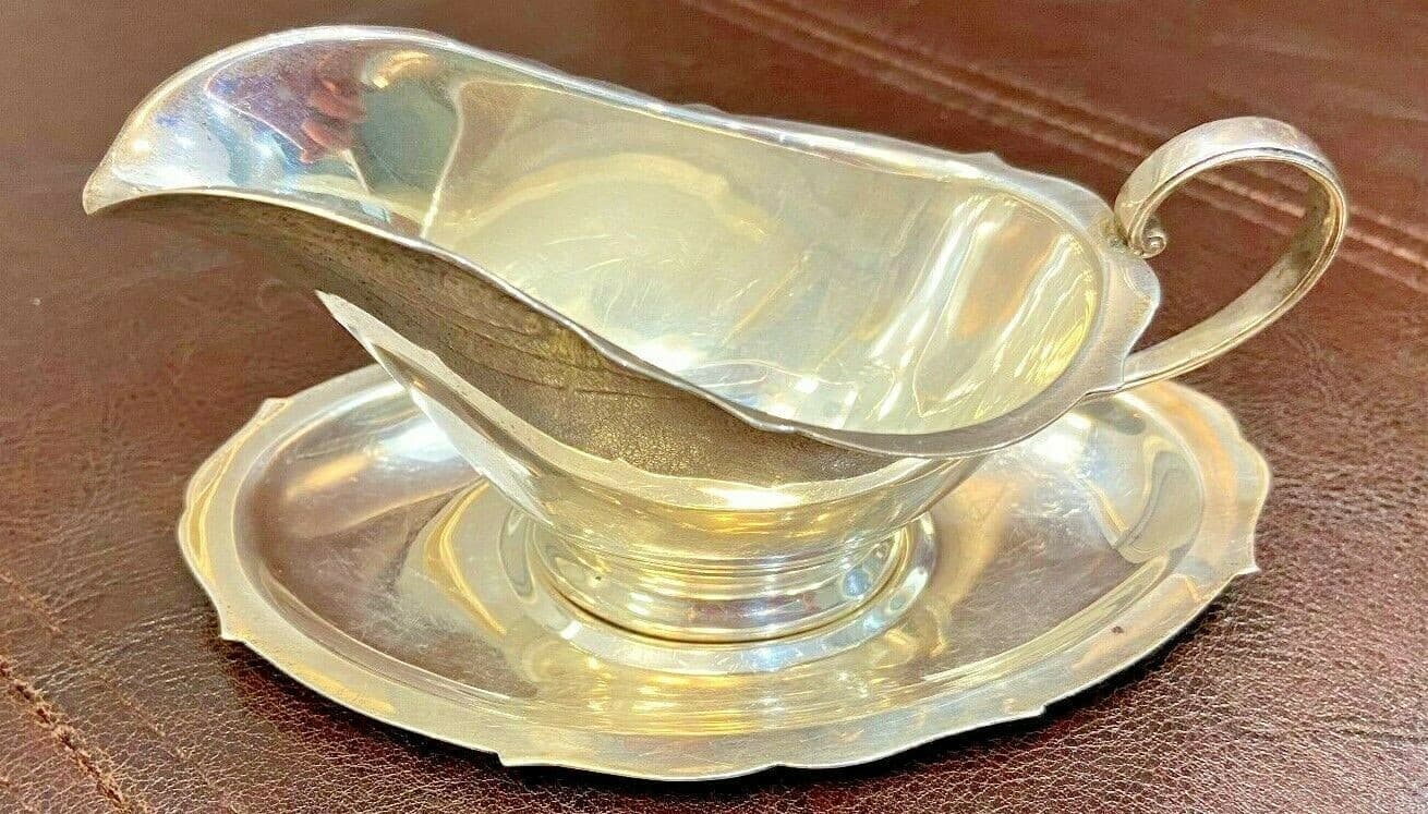 925 Sterling Silver150gr Reed & Barton X515 set -Sauce Boat and Underplate  3