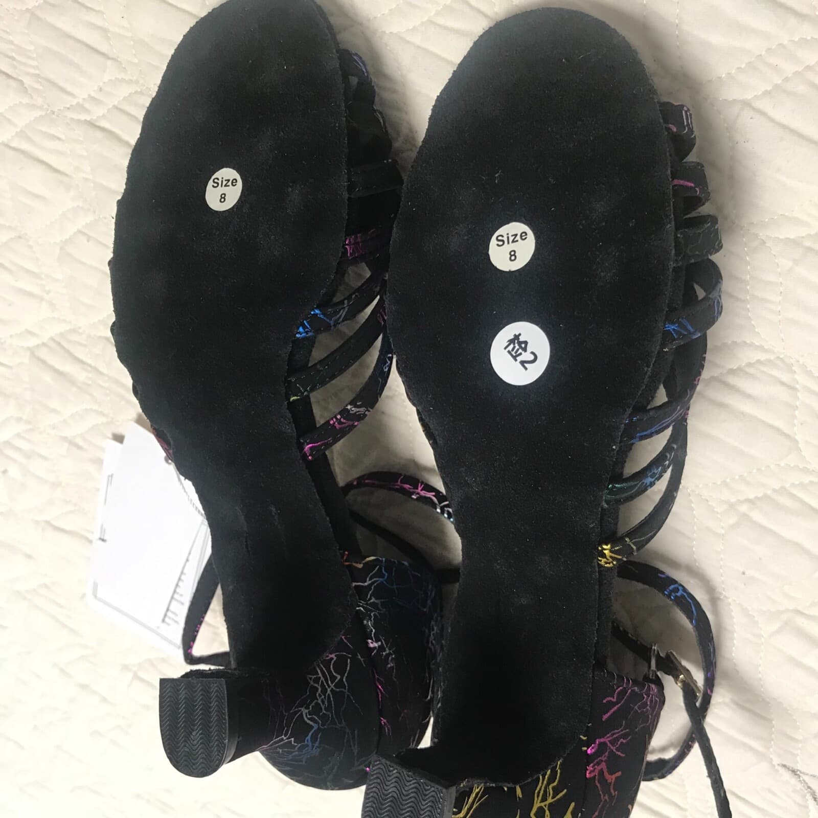 Women's Gorgeous Ballroom Tango Latin Colorful Dance Shoes  Comfy Heels New SZ 8 5