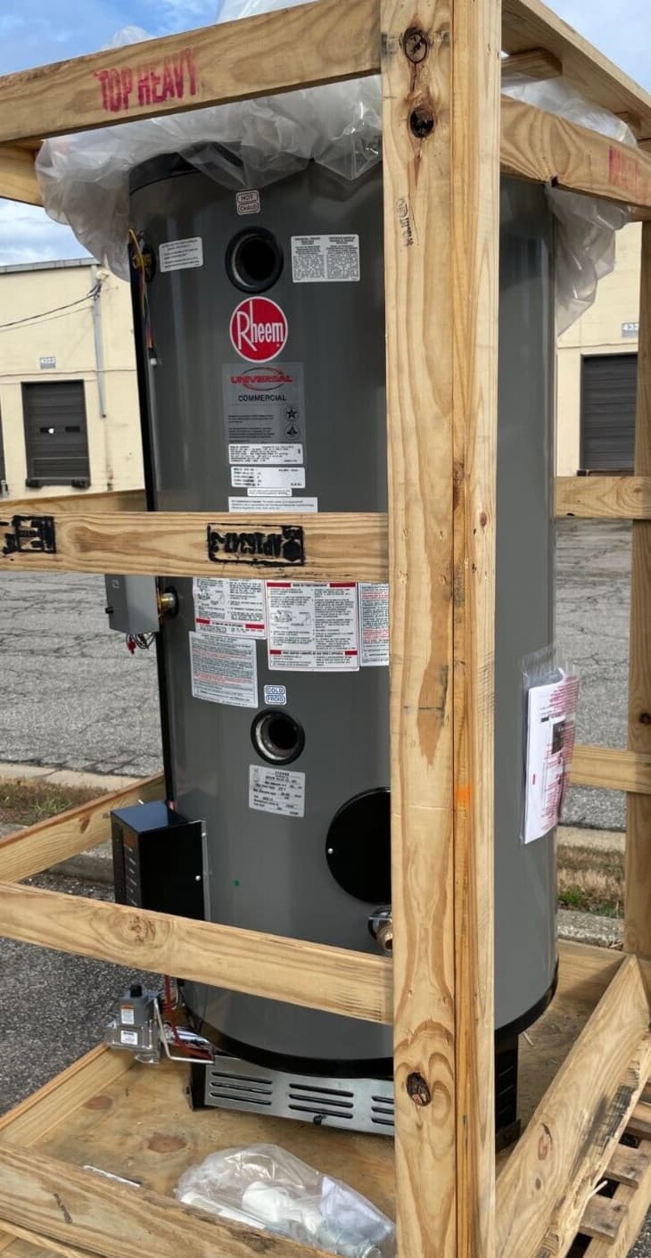 NEW Rheem Universal Heavy Duty Natural Gas Commercial Water Heater G100-400A-1 3