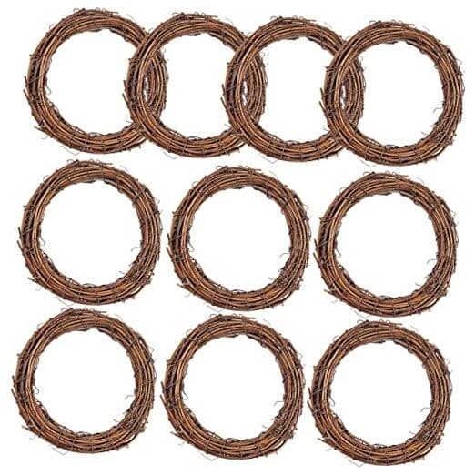 Grapevine Wreath Set, 10 Pieces Natural Vine Branch Wreath Christmas DIY