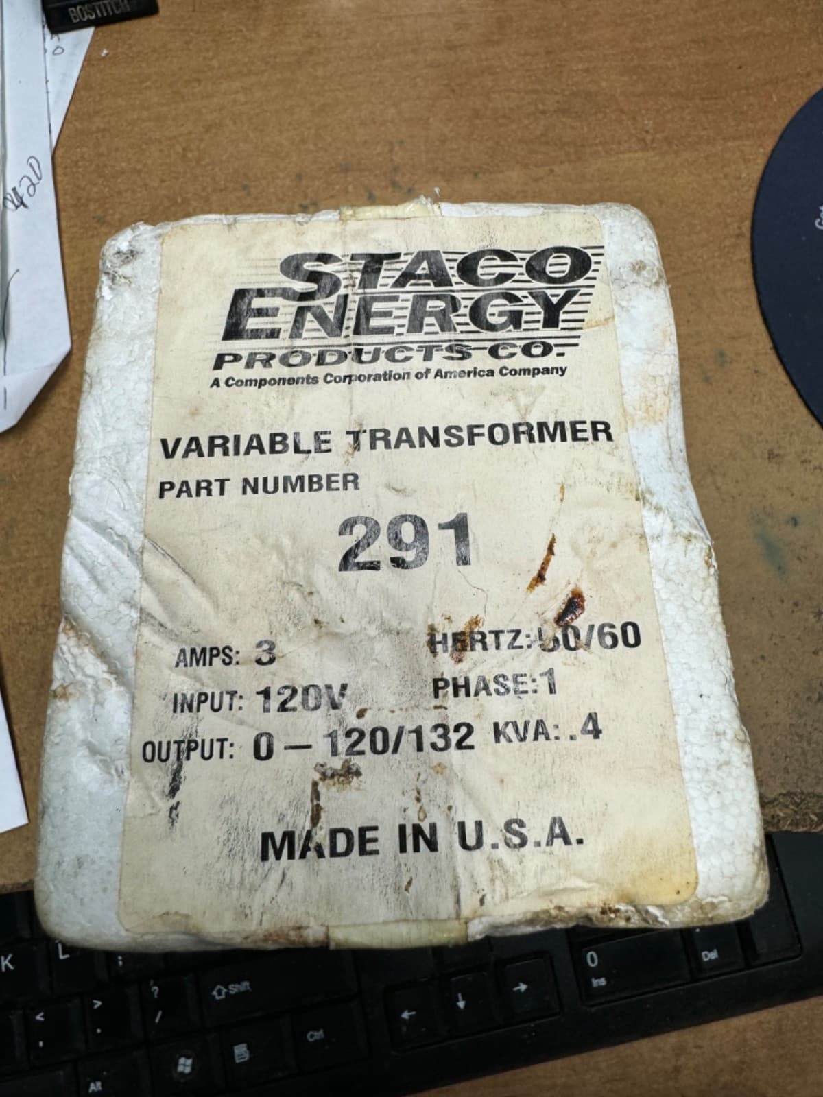 STACO energy model 291 variable transformer new