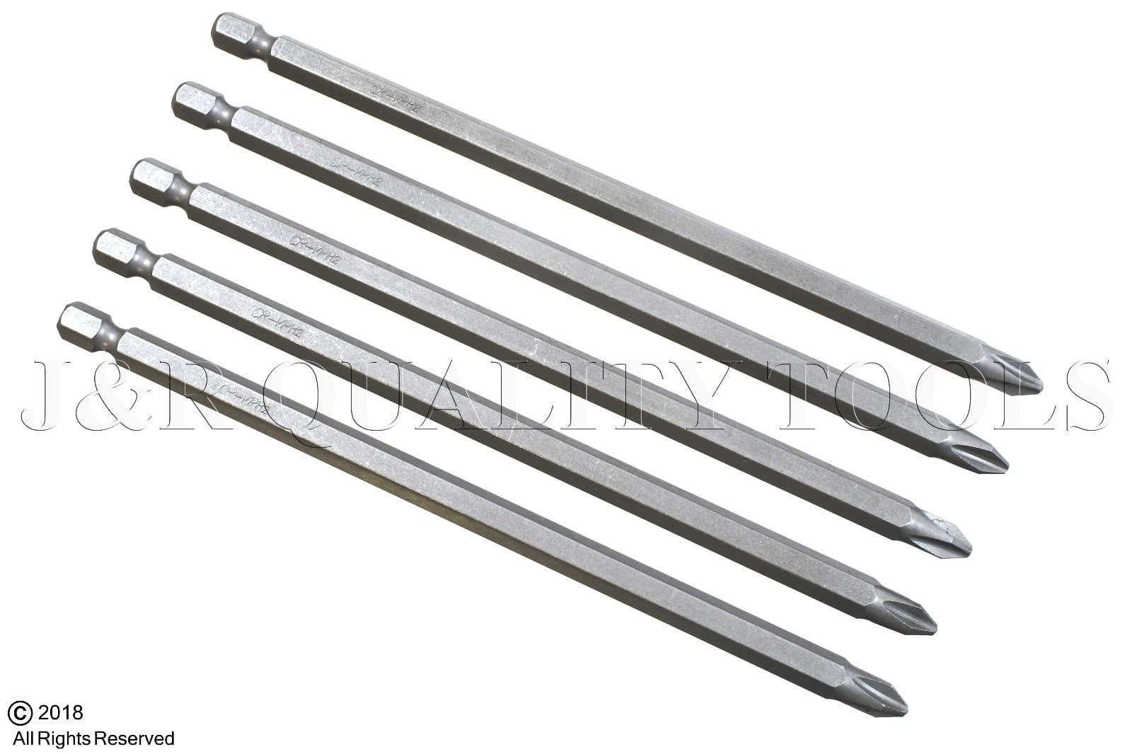 5pc #2 x 6" Cord less drill Phillips Screwdriver Bit Magnetic Tip Extra Long Set