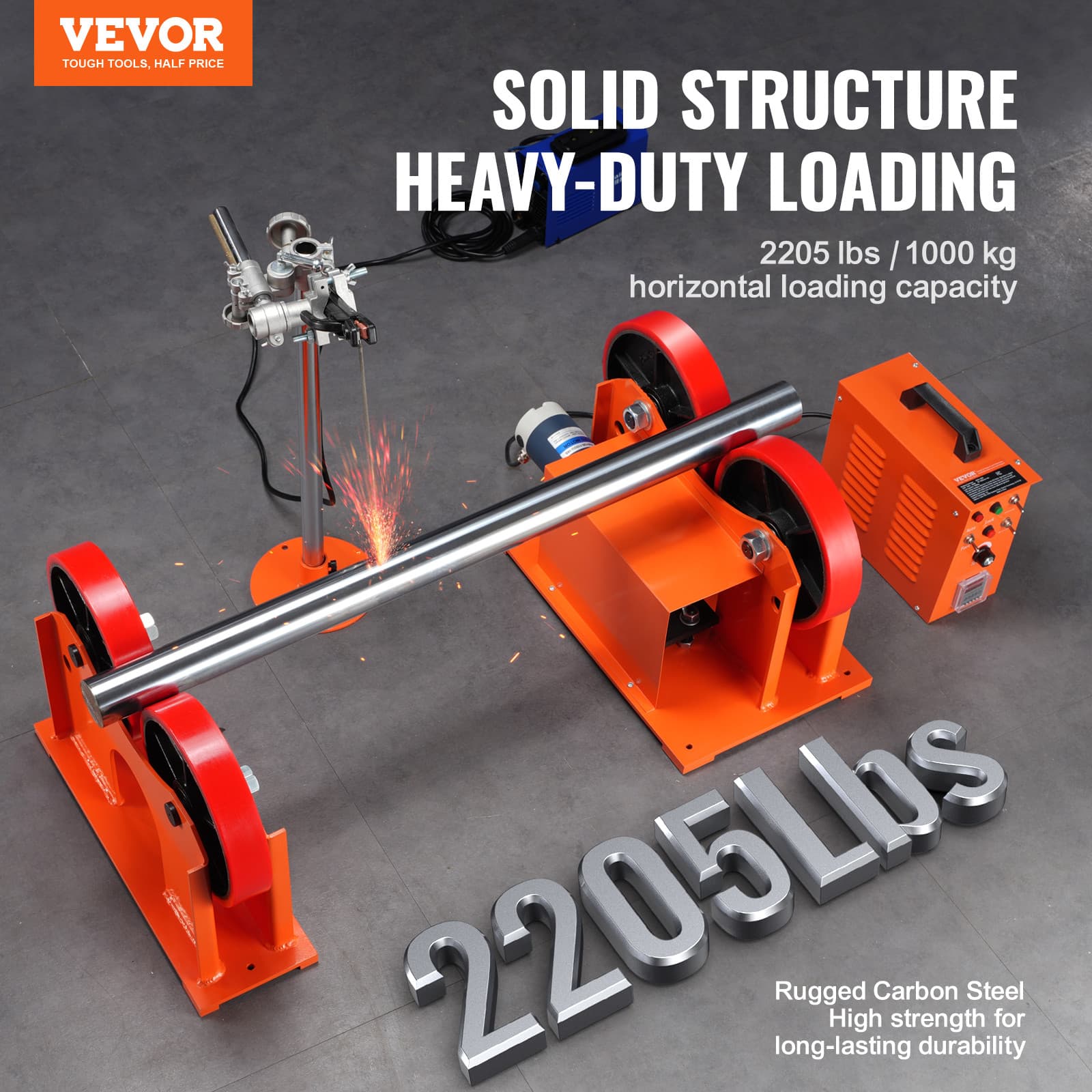 VEVOR Turning Rolls Linkage Roller 1000KG/2205LBS Loading Welding Turning Roll 2