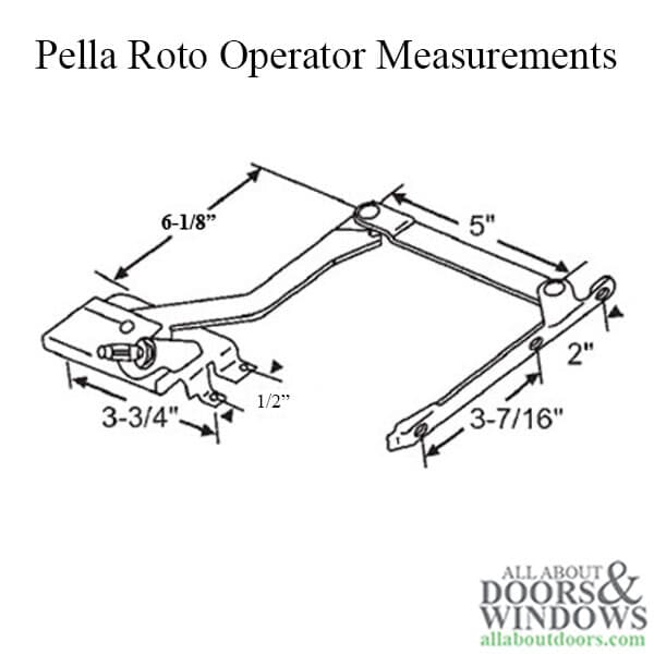 Pella Window Operator For Casement Windows From 1967 to 1993 Right Hand Operator 2