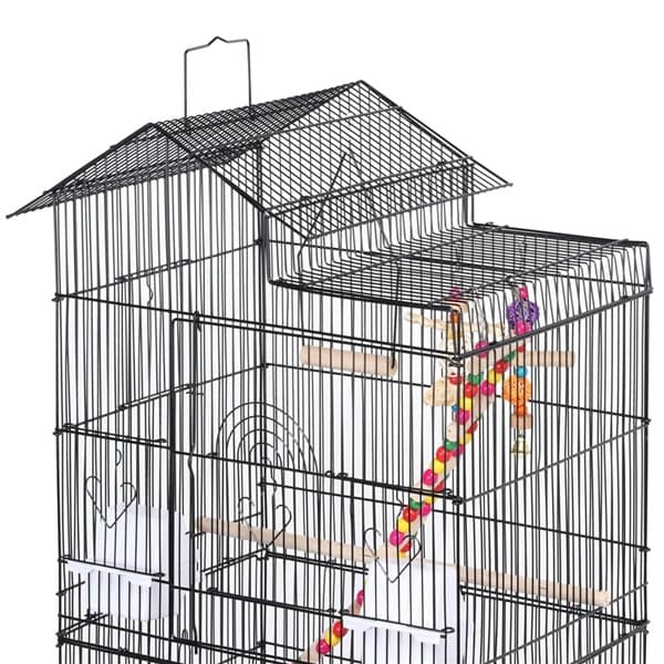 39''H Roof Top Large Bird Cage Parrot Cockatiel Conure Parakeet Bird Cage w/Toys 6