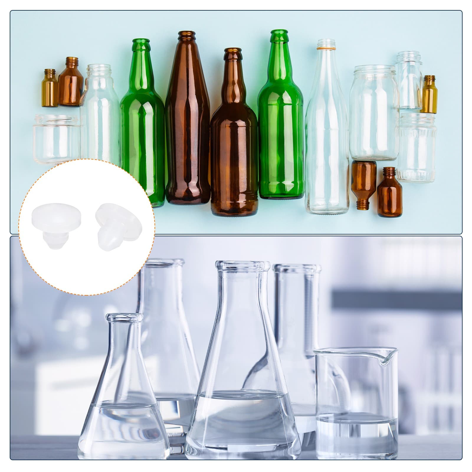 28Pcs Silicone Plugs, Rubber Round Hole Plugs for 2.5-3mm Hole, Translucent 6