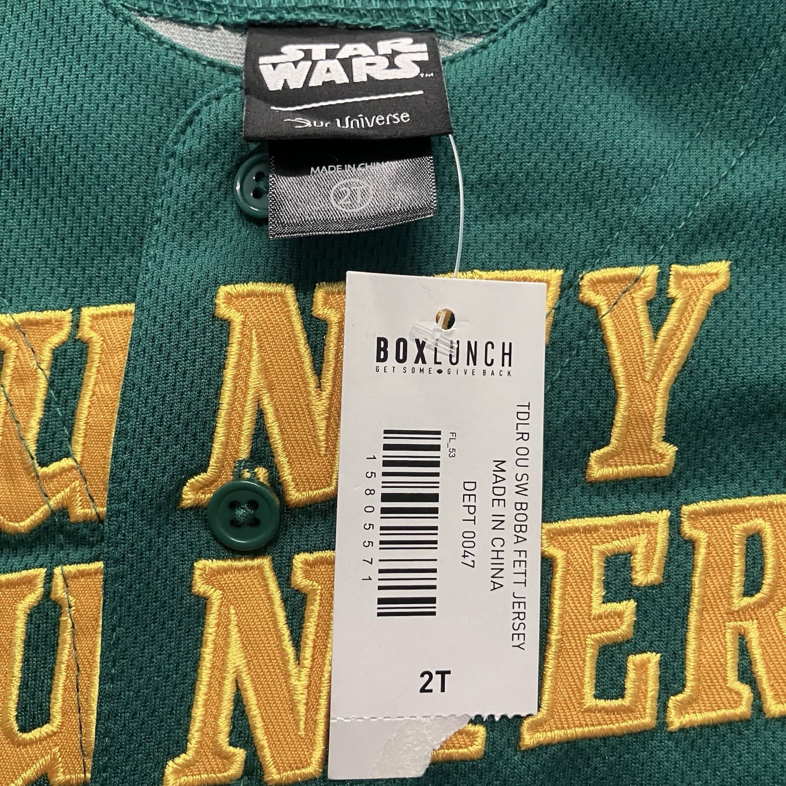 Star Wars The Mandalorian Bounty Hunters Boba Fett #5 Baseball Jersey 2T Toddler 2