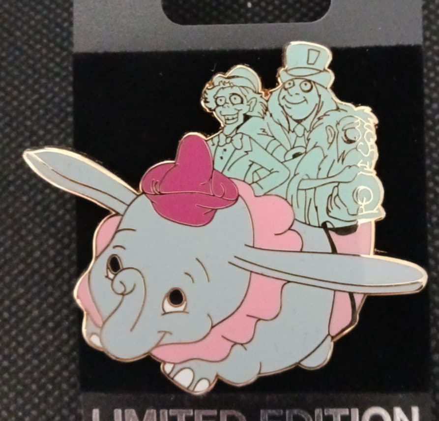 WDI Haunted Mansion Ghosts on Disneyland Ride Vehicles Dumbo Pin~#82486~NEW CARD