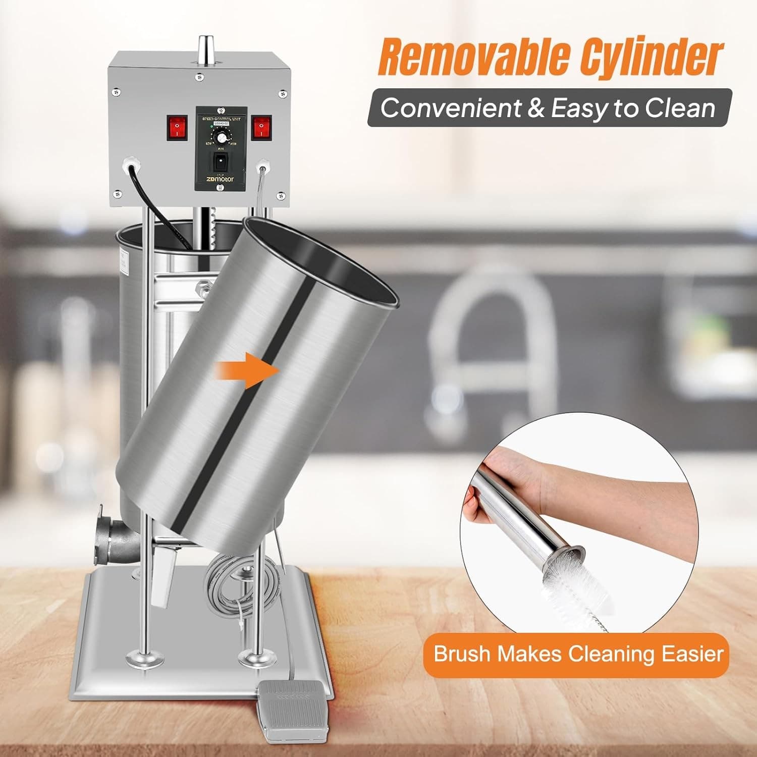 Large 30L/66LB 120W Electric Sausage Stuffer Maker Commercial Meat Press Machine 5