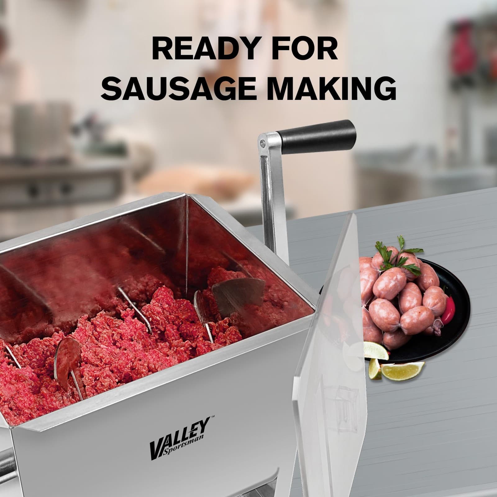 18 Pound Capacity Manual Meat Mixer, with 4.2 Gallons Tank, Stainless Steel, ... 6