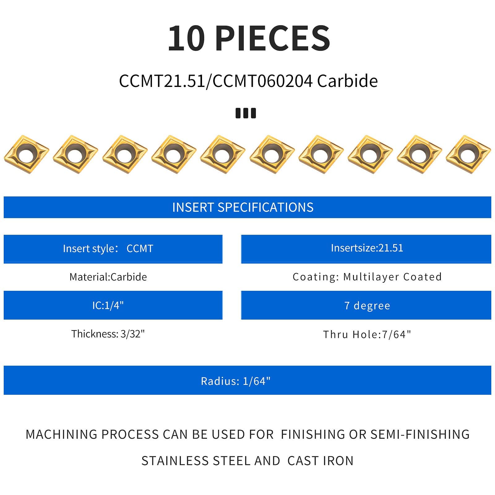 4pcs Boring Bar Set S07K/S08K/S10K/S12M-SCLCR06+ 4pcs wrenches and 10pcs Inserts 5