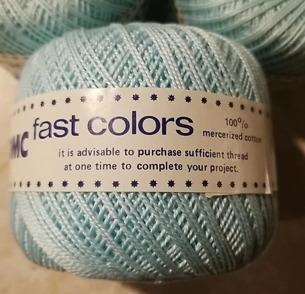 5 DMC Brilliant Knitting/Crocheting Cotton Thread Lt Blue 218 Yds Ea Mercerized 4