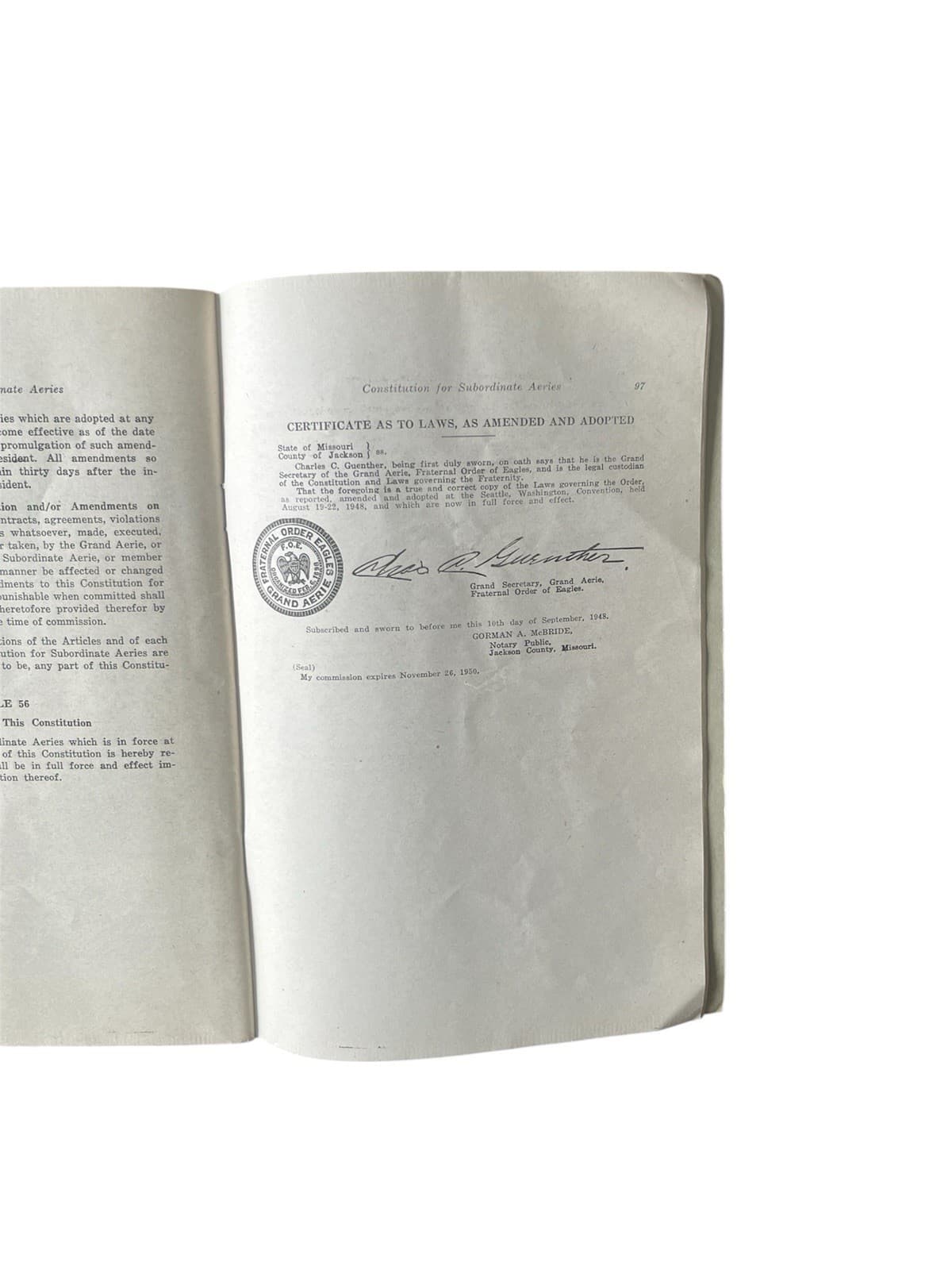 Constitution For Subordinate Aeries 1948 Fraternal Order Of Eagles Fiftieth Conv 5