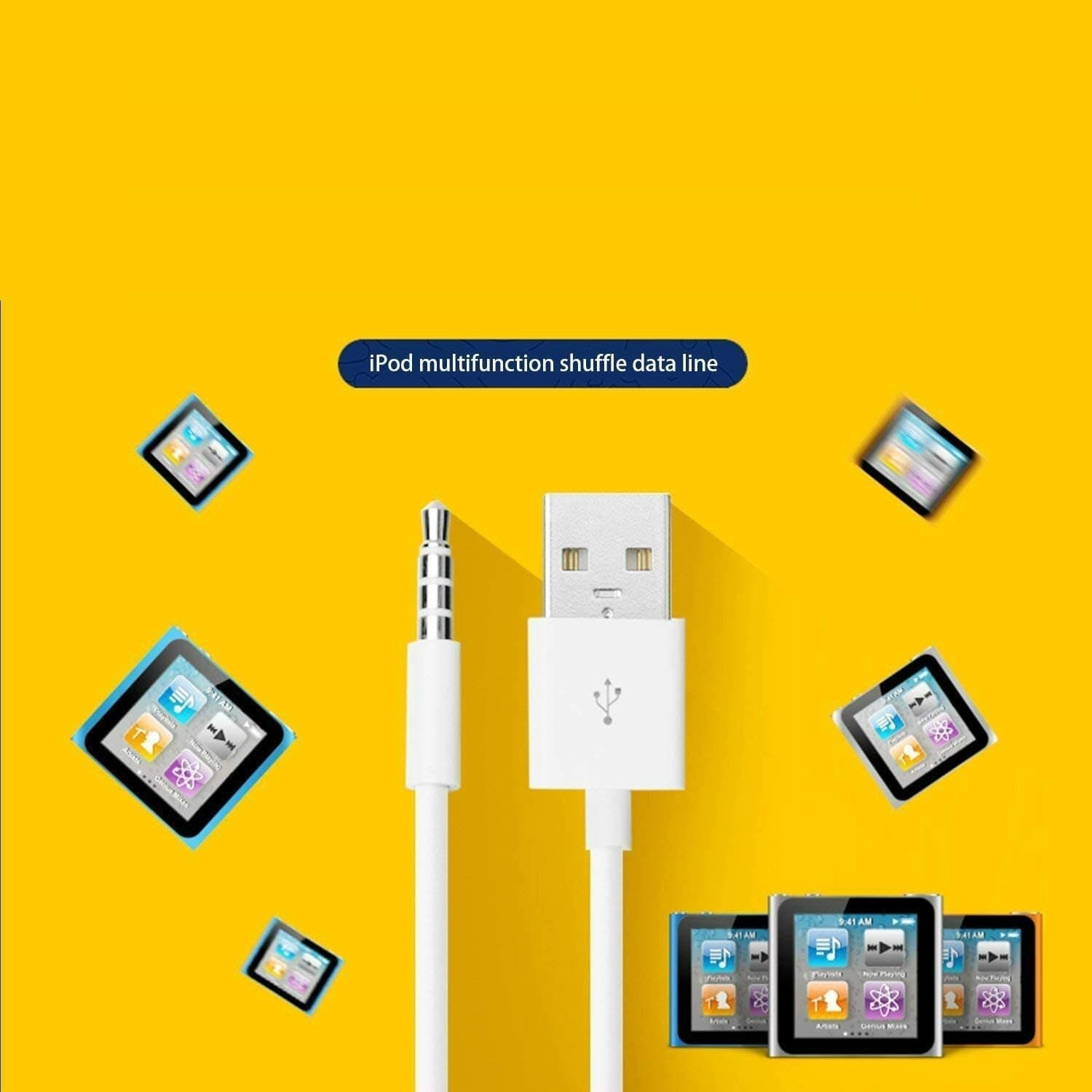 USB Charger Data SYNC Cable for Apple iPod Shuffle 3rd 4th 5th 6th 7th Gen 3.5mm 3