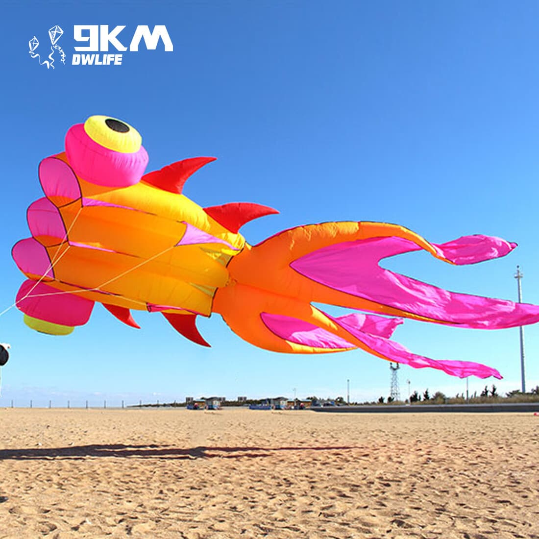 5m Large Goldfish Kite Soft Inflatable Kite 30D Ripstop Fabric 6 Color Available