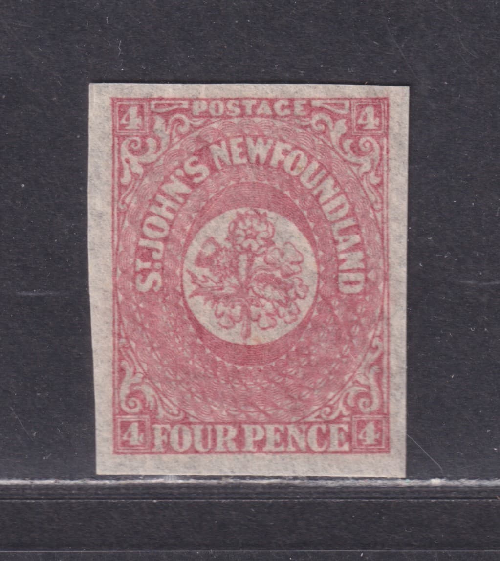 Newfoundland Canada Scott 18 MNH 1861 4d Rose Imperf SCV $75