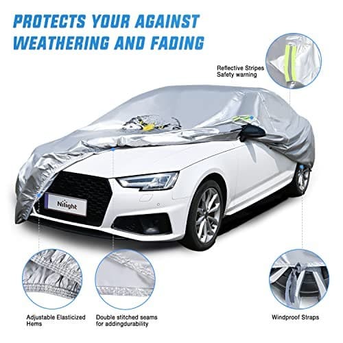  Waterproof Car Cover All Weather Snowproof UV Fit Sedan 200 to 215 inch 5