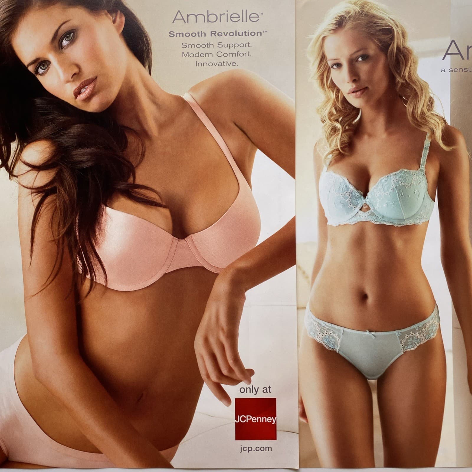 2007 Ambrielle Lingerie 4 pg PRINT AD JCPenney Sexy Blonde Brunette Beauty Art