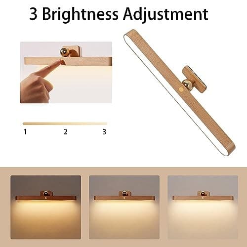 Led 360° Rotatable Magnetic Battery Operated Wall Lights USB Brown 1PCS 3