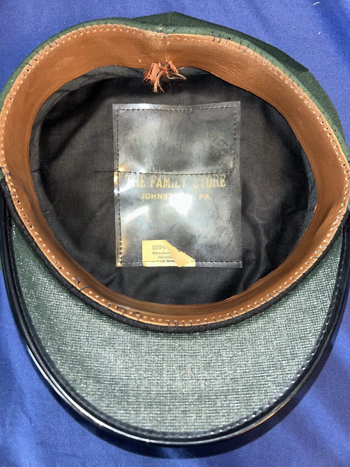 Vintage Oakland Fire Co. Wool Dress Hat Chief Fire Department Green Yellow 3