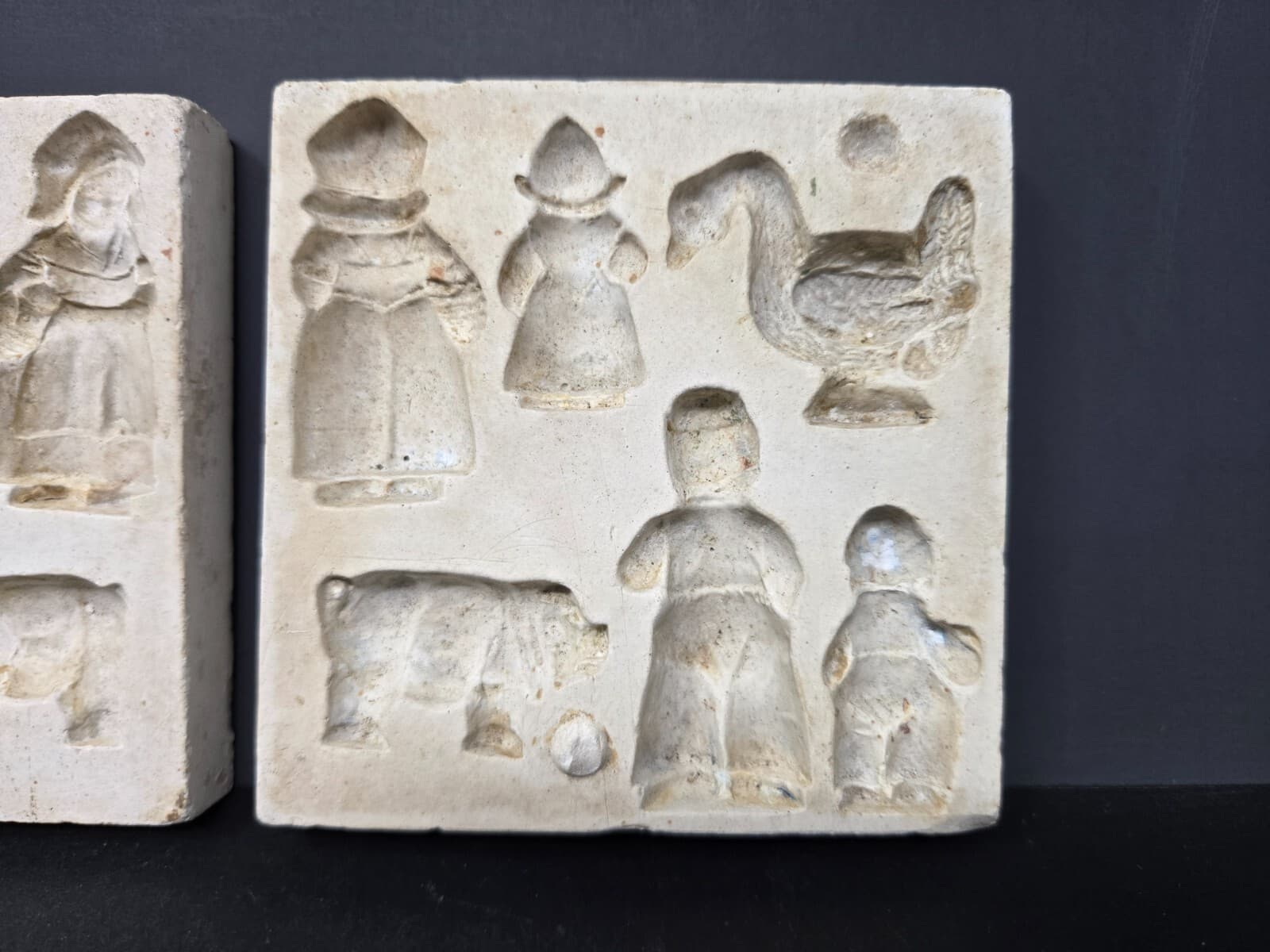 Vintage 4" Ceramic Molds Farm Family Pig Goose for Mini Figurines/Fridge Magnets 3