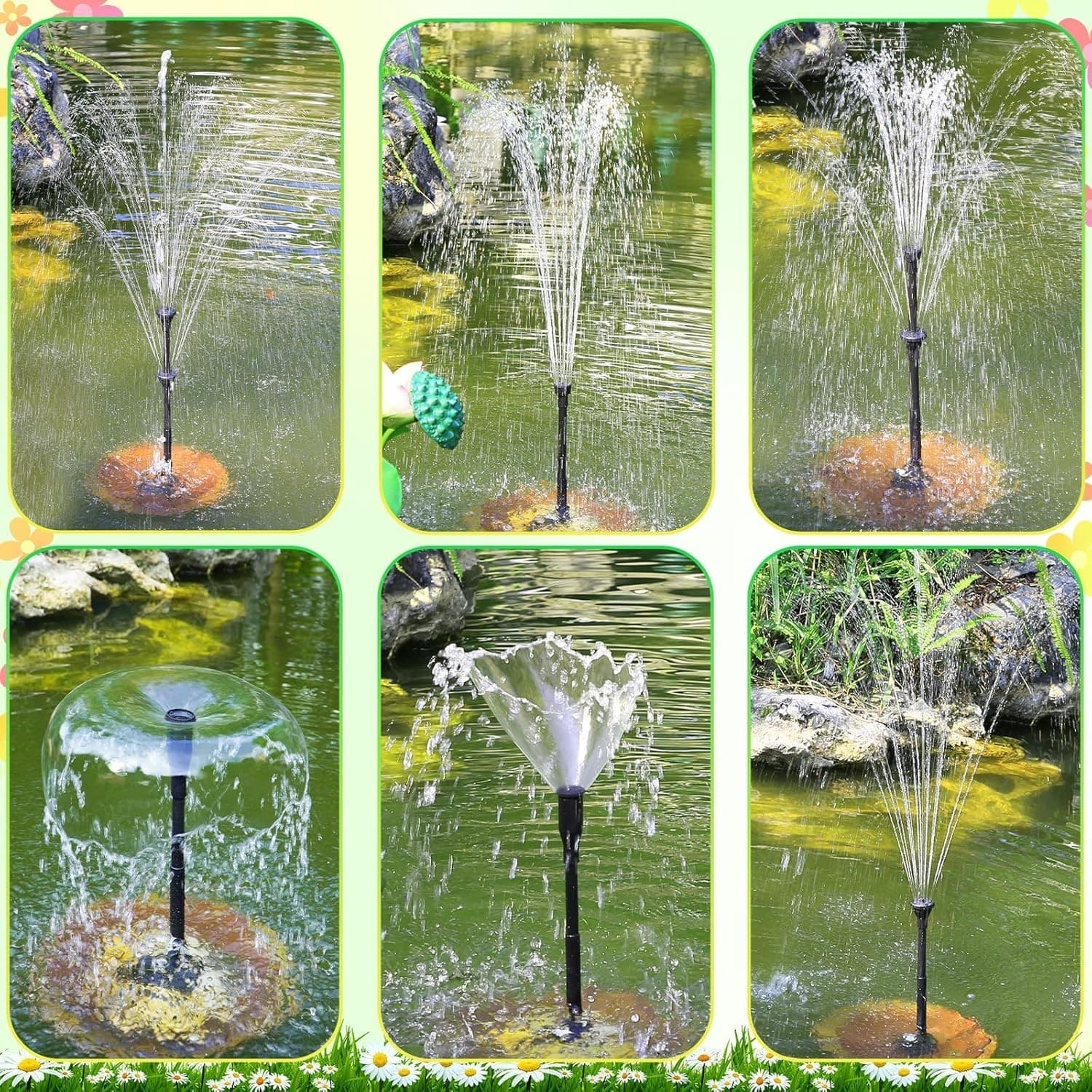 Solar  Fountain Pump 20W with 2500mAh Battery & 12 LED Lights for Pond/Garden 2
