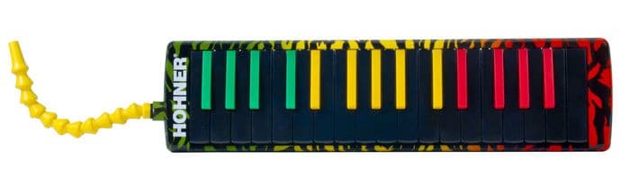 Hohner 32-Key Airboard with Blowflow Mouthpiece - Rasta Print w/ Gig Bag 2