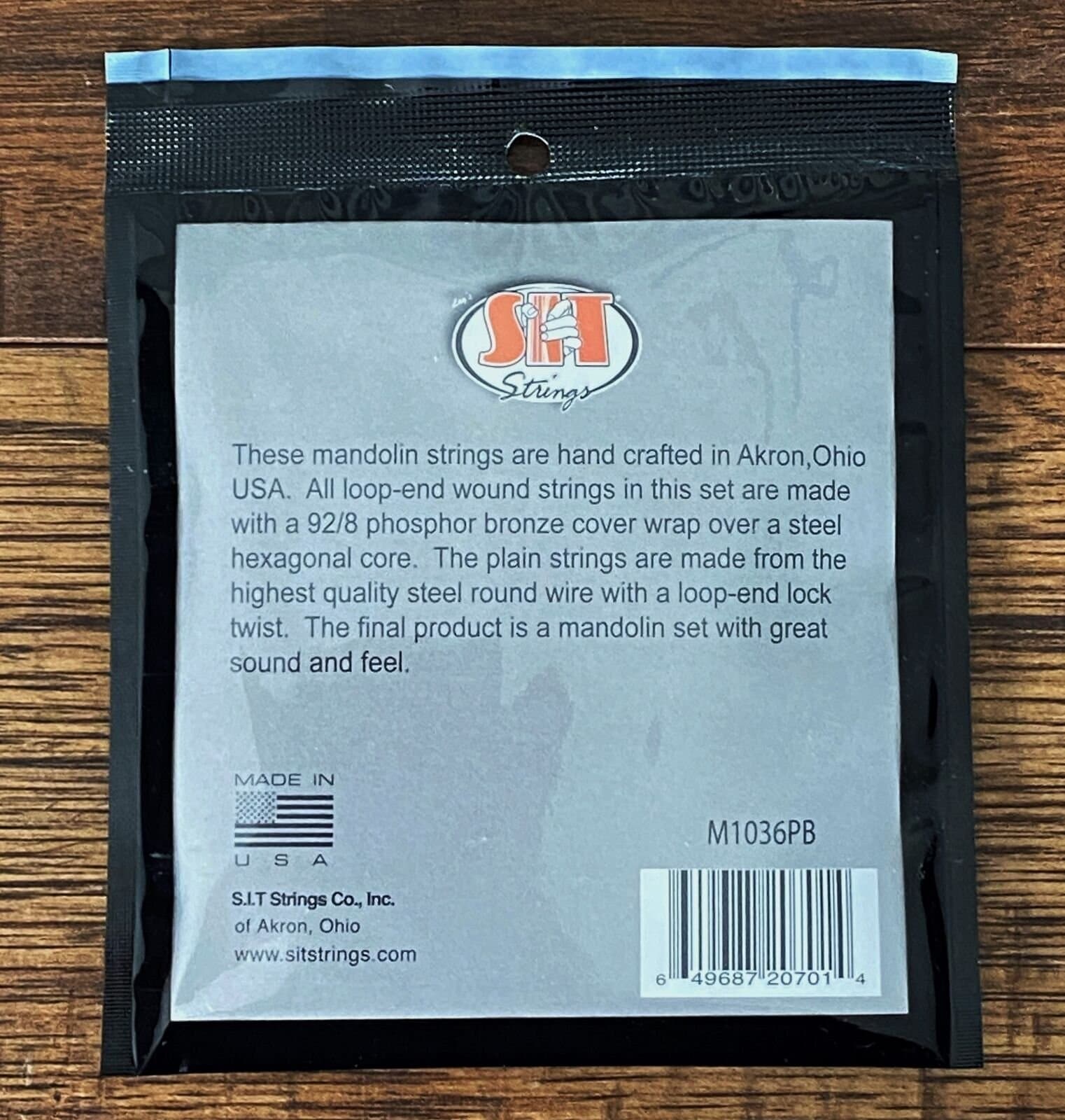 SIT Strings M1036PB Mandolin Light Phosphor Bronze Loop End Set 2