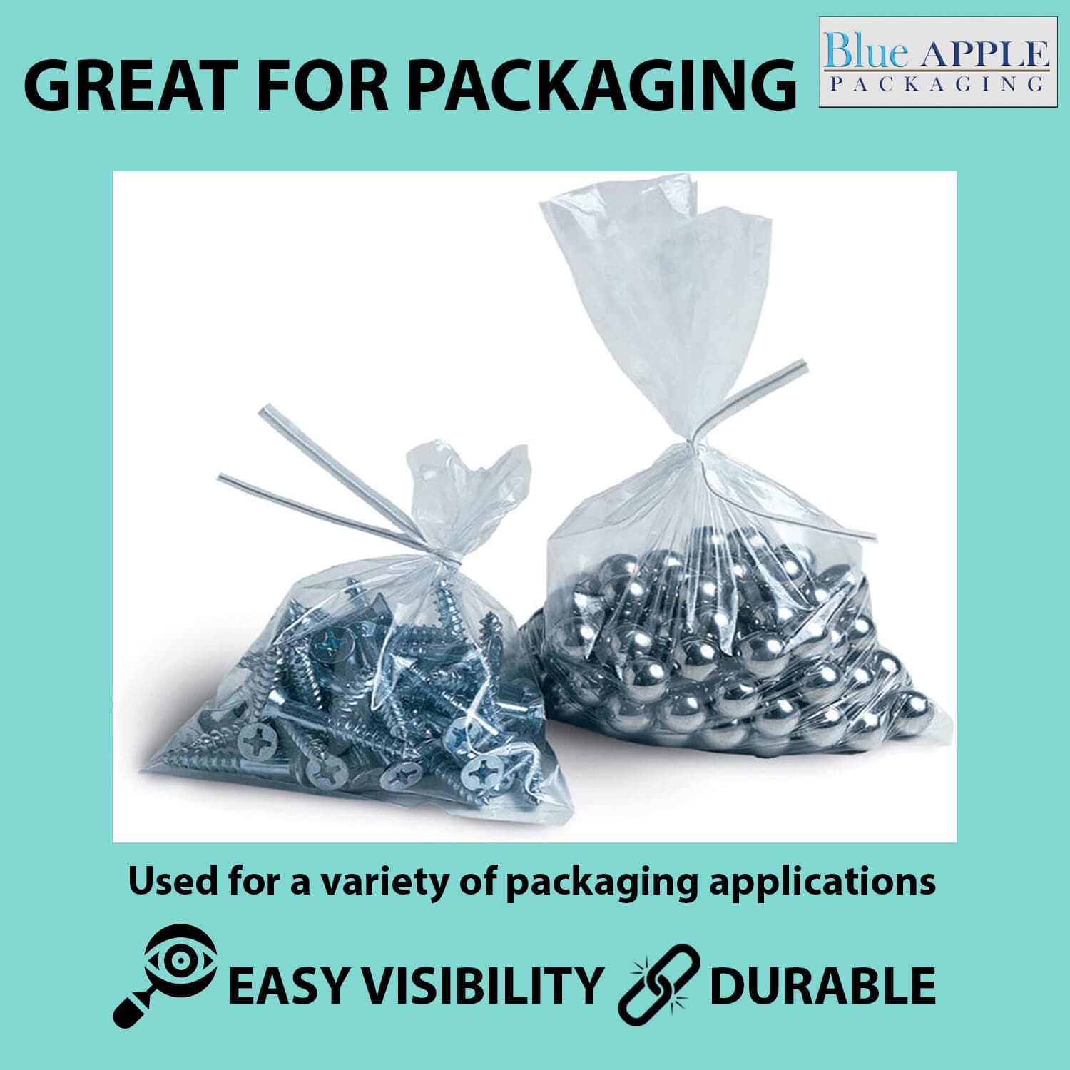 Multiple Sizes Clear Poly Bags 2Mil Flat Open Top Plastic Packaging Packing LDPE 5