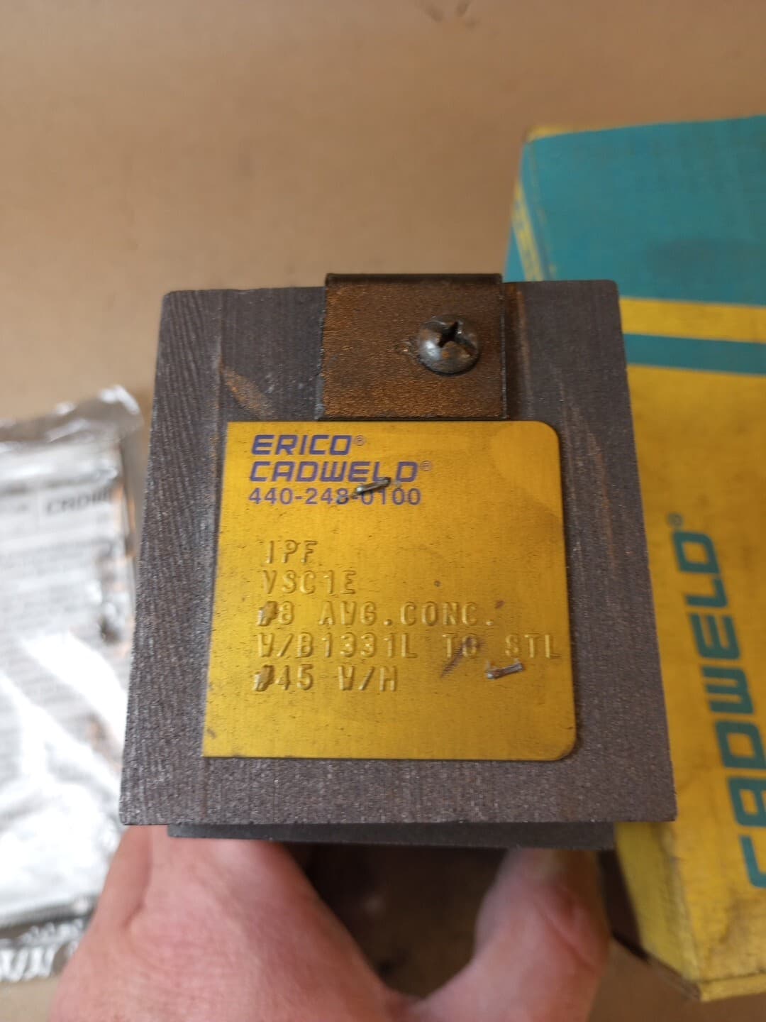 ERICO CADWELD VSC1E - #8 AWG TO STEEL #45 Weld Metal 4