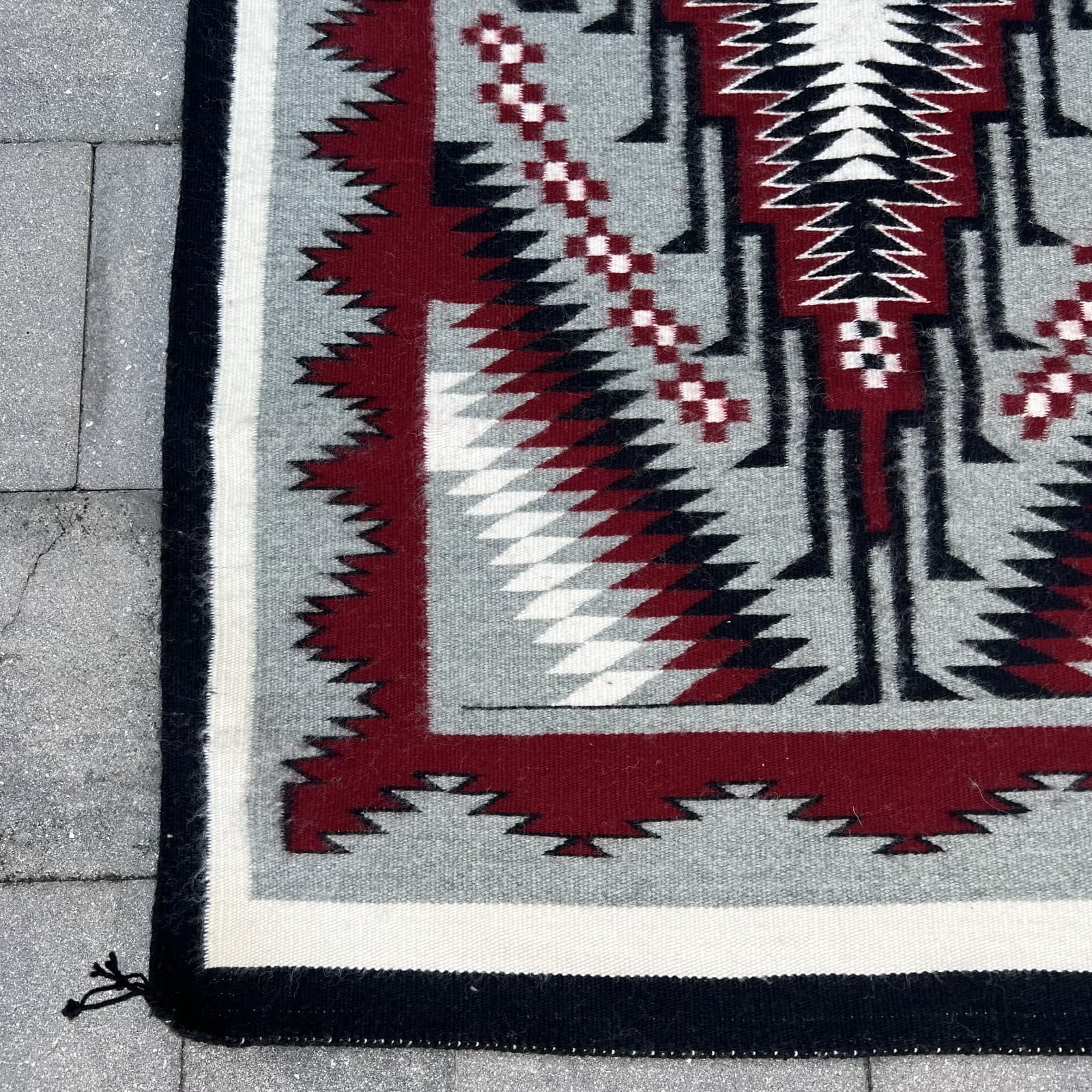 VTG Navajo Southwest Klagetoh Arizona Geometric Handwoven 35” X 61” Rug Tapestry 2