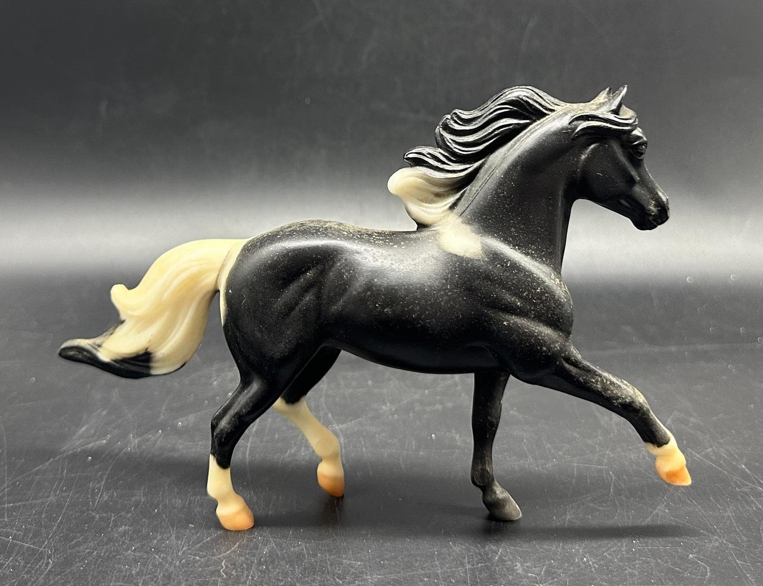 Vintage Breyer Midnight Tango Black And White Pinto Pony Miniature Horse 2000