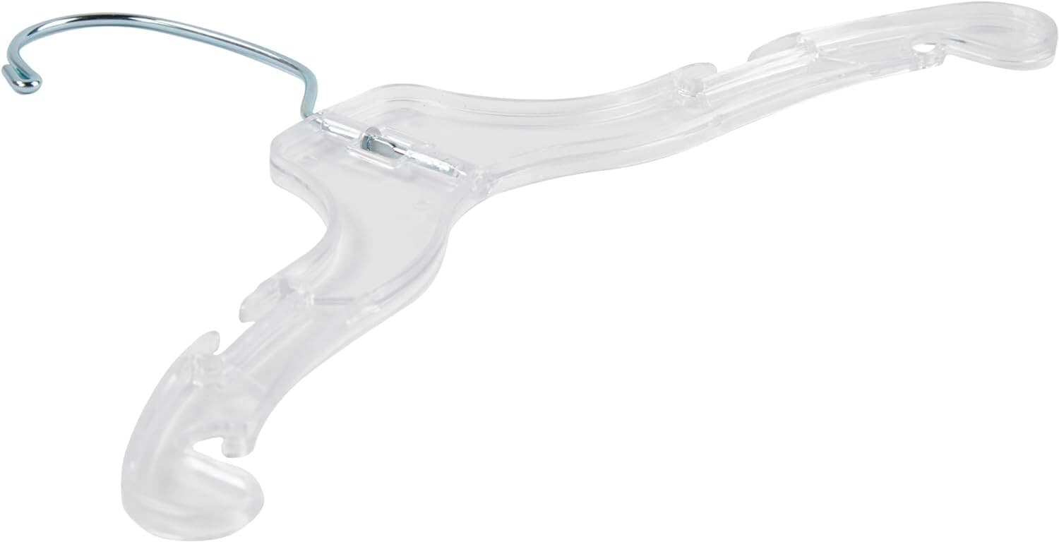 100 Clear Plastic Hangers Children's Kids Clothing Dress Shirt Chrome Swivel 12" 3