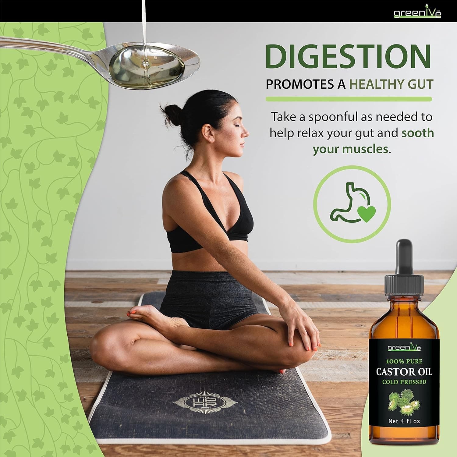 Castor Oil Organically Grown 100% Pure Glass Bottle Cold Pressed Hexane Free Eye 6