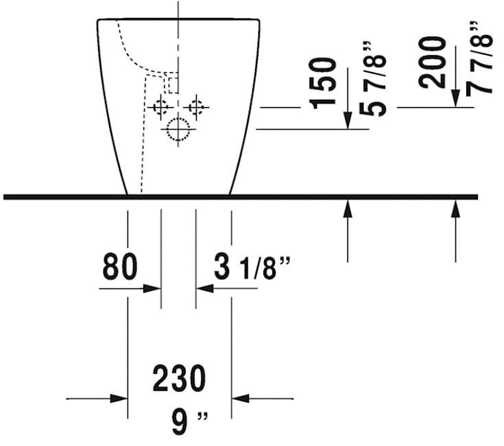 Duravit 2289100000 White Me By Starck Floor Mounted Ceramic Bidet - Less Faucet 5