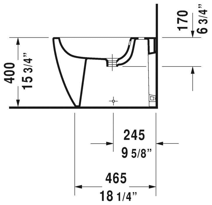 Duravit 2289100000 White Me By Starck Floor Mounted Ceramic Bidet - Less Faucet 4