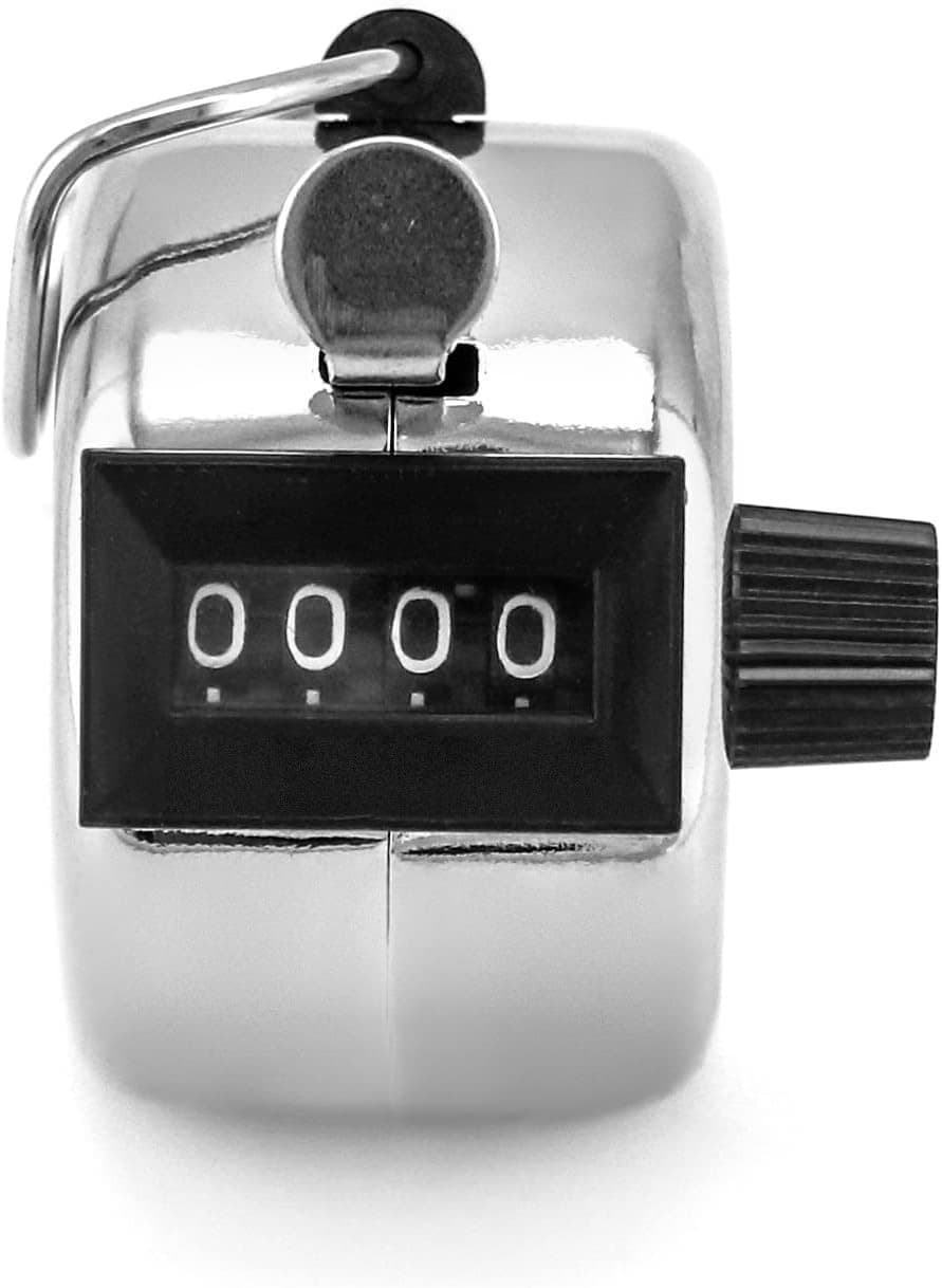 QWORK Metal Tally Counters Four-Digit Hand Counter, 3 Pcs Digital Counting...  2